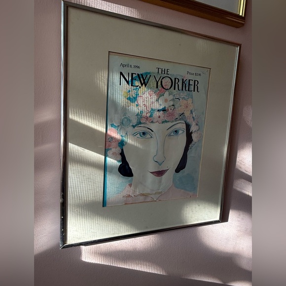 New Yorker 1996 Cover: Floral Art Print with Blue Accents